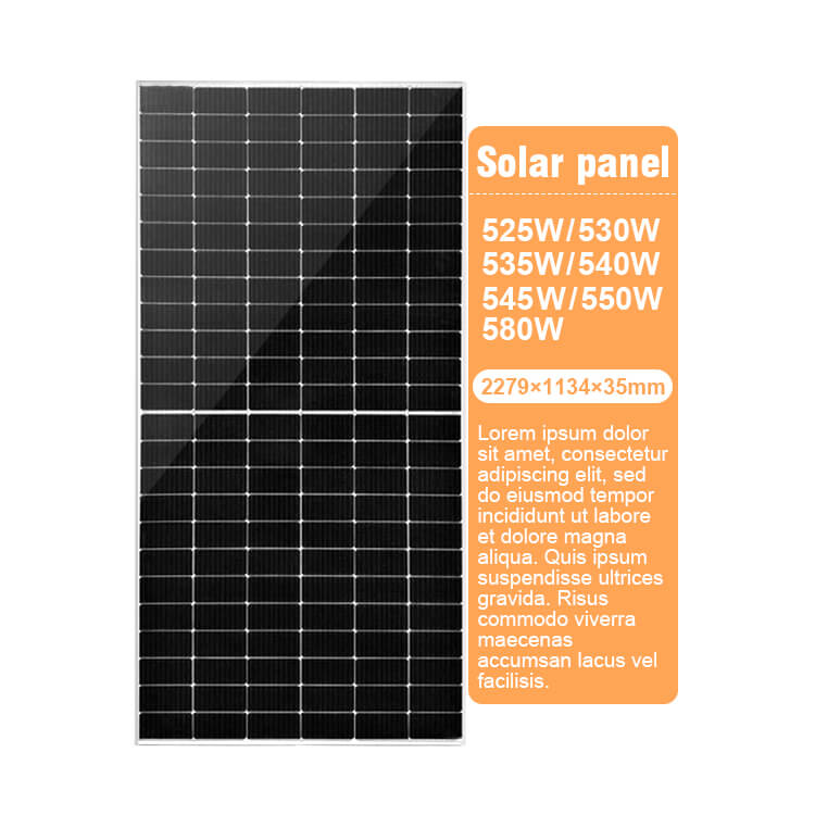 550w High Efficiency Monocrystalline Panel Solar